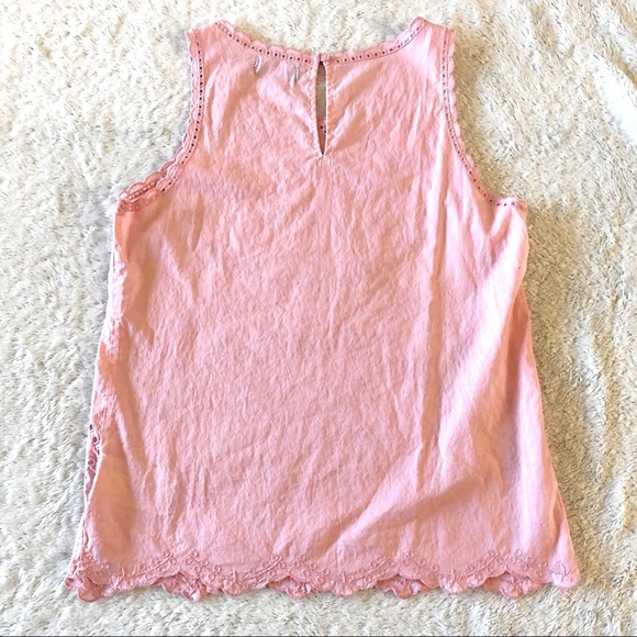 🥂Host Pick! GAP Petites Embroidered Pink Sleeveless Top XSP - Picture 6 of 6